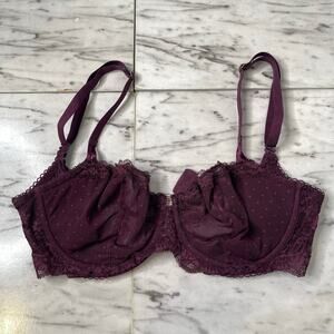 Victoria’s Secret 34DD Lace Underwire Bra Plum Purple Adjustable Straps